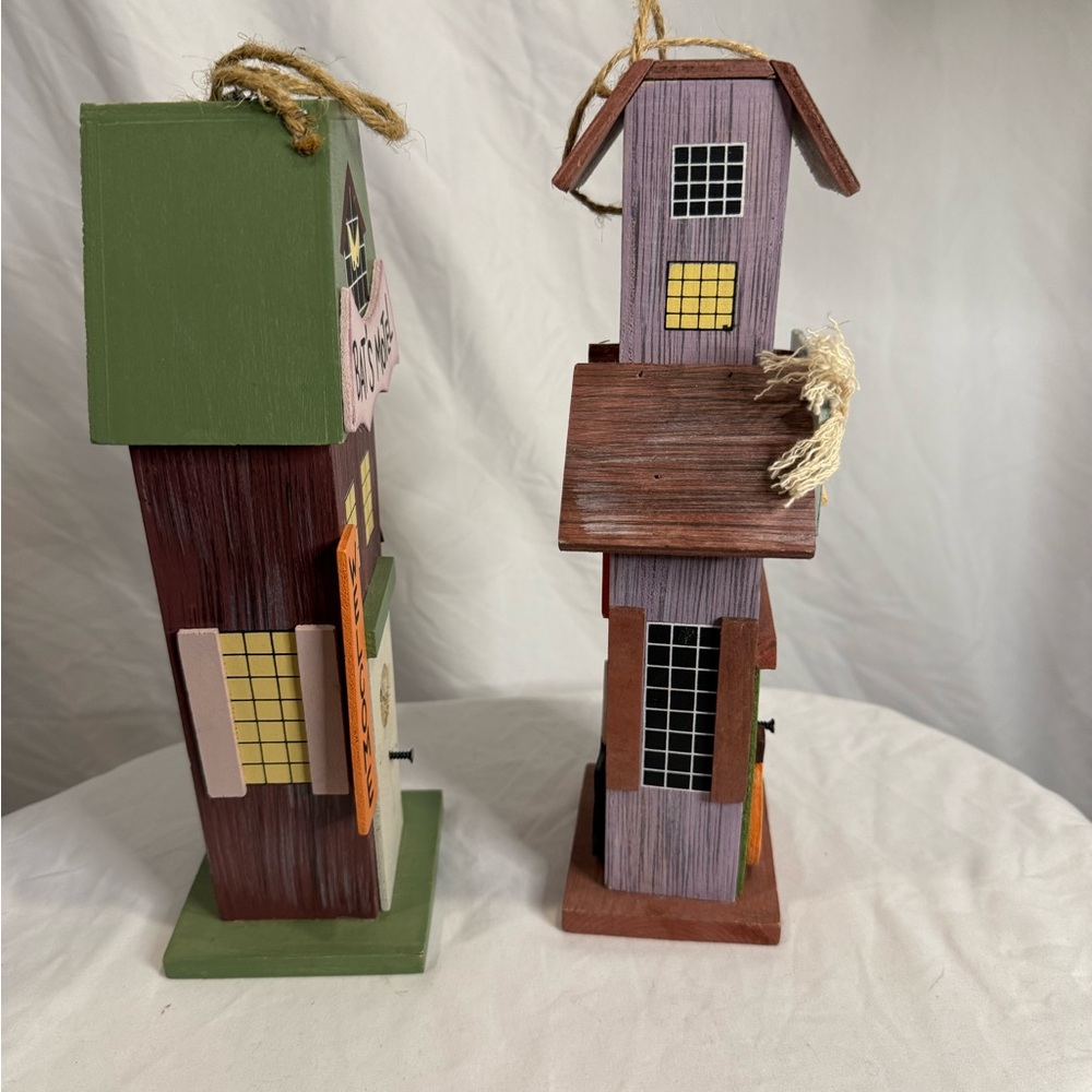 Halloween Themed Birdhouses - Set of Two - Picture 2 of 5